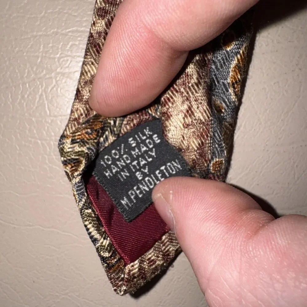 Hart Schaffner & Marx Men’s Tie Brown Paisley